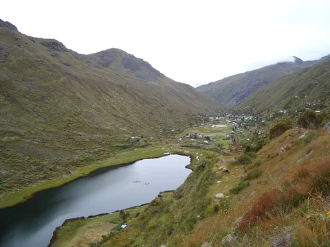 Highland lake and valley at Santa Cruz, Patambuco, Sandia